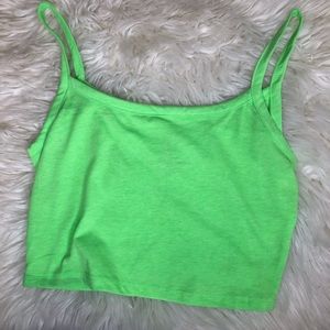 Neon Green Cropped Tank Top